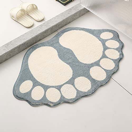 Badezimmerteppich Grau Beige Badematte Flauschig Mikrofaser Badvorleger rutschfest Duschvorleger Schnelltrocknend Badteppich Waschbar Duschvorleger Verdicken Badematten Badmatte 40x60cm