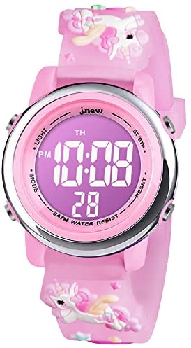 Vicloon Montre Enfant Étanche Numérique Sport, Conception de Dessin Animé 3D Digitale, Montre Enfant LED Rétro Eclairage pour 3 à 11 Ans Fille Garçon