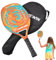 playa | Raqueta tenis carbono para adultos, profesional ligero espuma EVA con bolsa para pelotas playa interiores y exteriores, Lingjiong