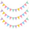 12m Wimpelkette Regenbogen,Stoff Wimpel Girlande mit 36 Wimpeln,Wimpelkette Outdoor Bunt für Geburtstagsparty,Hochzeit,Karneval,Oktoberfest