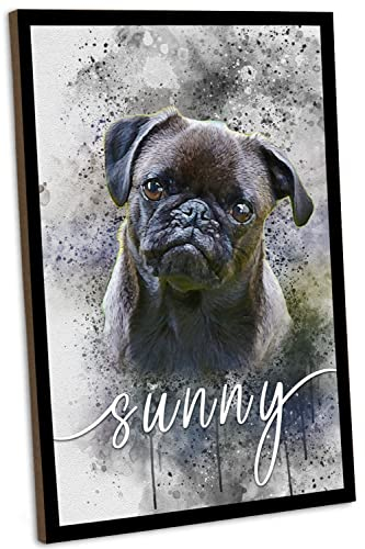 schilderkreis24 - Personalisiertes Hunde-Holzschild mit Watercolor-Effekt - Einzigartige Geschenkidee für jeden Hundeliebhaber