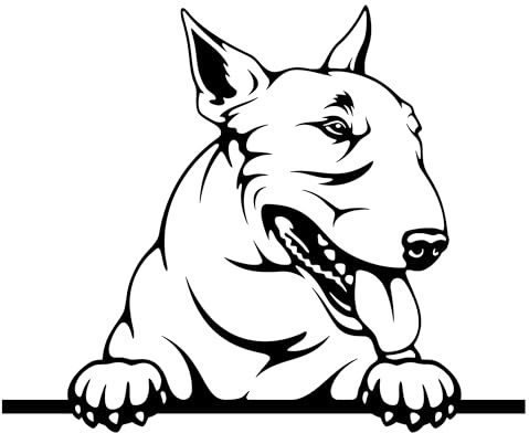 Autoaufkleber/Sticker/für Innen und Außen 28 cm schwarz Bullterrier 01