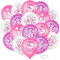 DPKOW 28 Pezzi Palloncini Battesimo per Bimba Battesimo Decorazioni, Palloncini Festa Battesimo Bianco Rosa Il Mio Bimbo Palloncini in Lattice per Bambini Nascita Comunione Baby Shower Decorazioni