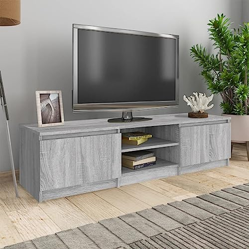 Camerina TV-Schrank Grau 140x40x35,5 cm Holzwerkstoff TV Sideboard Lowboard Holz Wohnzimmer Schrank Schrank Vintage Fernsehschrank TV Kommode