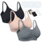 Chalier Cmfort 3 Pezzi Reggiseni Allattamento per Donna Allattamento Senza Cuciture Reggiseni Reggiseno da Allattamento, Estensori Coordinati e Clip per Reggiseno e Coppette Assorbilatte