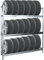 PROREGAL Reifenregal Tiger XL | HxBxT 200x180x45 cm | 300kg Fachlast | bis zu 21 Reifen (205/55 R16) | Verzinkt | Werkstattregal, Lagerregal, Kellerregal