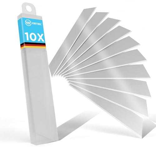 KISTEK® Trapezklingen für Universalschaber 98-102mm [10 Stück] - Extra scharfe Klingen für Eckbereiche - Ideal als Ceranfeldschaber, Tapetenschaber, Kochfeldschaber - KISTEK® Schaber Ersatzklingen