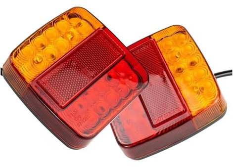 Piloto Trasero Luz Trasera Luces Sumergibles Remolque Luces Señal Giro Traseras Placa Matrícula Barco Remolque Camión Iluminación RV 26LED