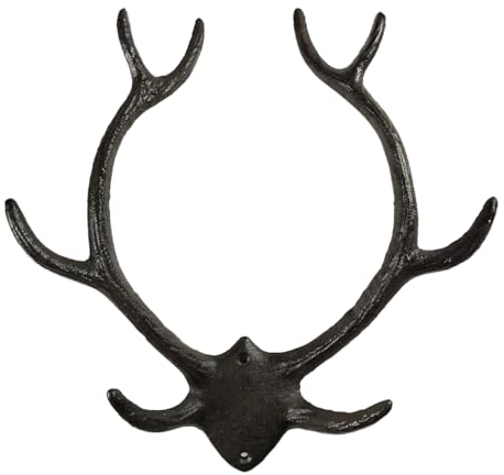 FTWDesign Kleiderhaken Hirschgeweih Deko Jagd Garderobenhaken aus Gusseisen