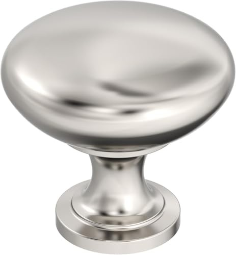 Amerock BP53005PN | Edona 1-1/4 inch (32 mm) Diameter Polished Nickel Cabinet Knob | Kitchen Cabinet Hardware | Furniture Hardware | Drawer Handle (Pack of 1)