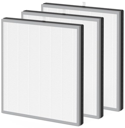 True HEPA Filter Compatible with Shark HE400 HE401 HE402 HE405 4 Fans Air Purifi er, Part # HE4FKPET for Shark Filter Replacement,3 Packs
