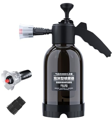ENCOMAG Snow Foam Pump Sprayer, Car Foam Sprayer, 2L Hand Pneumatic Foam Cannon Pressure Atomizer Pump Sprayer, 2 Types of Nozzle High/Air Pressure Washer for Car Washing