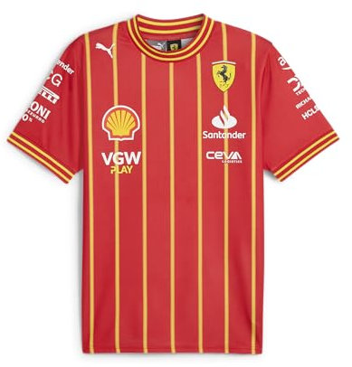 PUMA Scuderia Ferrari - Maglia da Calcio Carlos Sainz - vestibilità da Uomo - Rossa - Taglia: XL