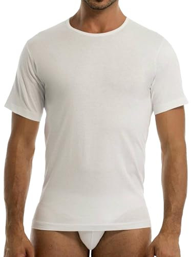 GARDA - 3pz T-Shirt Uomo Mezza Manica, Girocollo, Intimo Uomo 100% Cotone Pettinato Art. 0024 (Nero, 7/XXL)