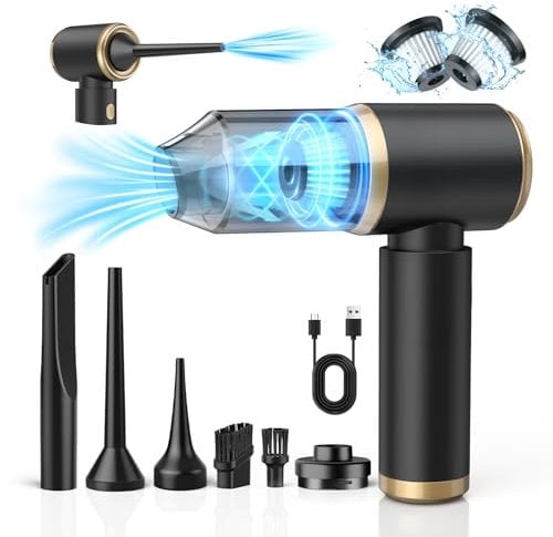 NIBSHOOM Mini Aspiradora de Mano, 18000 Pa Aspirador de Mano Potente Sin Cable, 4 en 1 Aspirador Coche Potente Sin Cable, 4000 mAh Recargable Aspirador Portatil Pequeño para Limpiar el Coche y la Casa