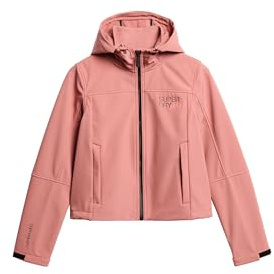 Superdry Damen Softshell Trekker Kapuzenjacke Verwelktes Rosé 40