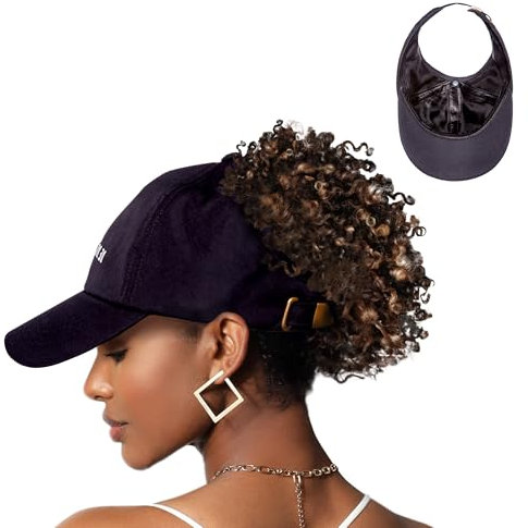 Red by Kiss Rückenfreie Baseballkappe mit Satinfutter, bequeme Passform, verstellbare Mütze für Pferdeschwanz-Designs, modisch, Be Bold Be You, Einheitsgröße