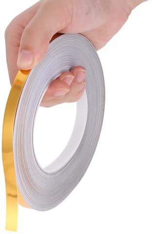 Hariendny Gold Metalized Polyester Mylar Film Craft Tape Self-Adhesive Wall Molding Trim 0.4'' x 55 yd Gold Duct Tape Peel and Stick Decor Sticker for Detailing Accent Wall, Floor, Tile, Graphic Arts