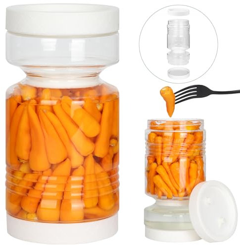 LIYAR Pickle Jar 80oz Glass Pickle Jar with Strainer Flip,Airtight Kimchi Jar Leakproof Pickle Container Olive Hourglass Jar with Strainer,Pickle Juice Jar for Gherkins,jalapenos,onions,mushrooms,