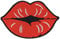 Kussmund Mund Rot Kuss Lippen Aufnäher zum aufbügeln oder aufnähen Bügelbild Aufbügler für Kleidung gestickter Bügelpatch Applikation Patch Größe 8,2 x 5,4 cm