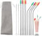 VirtuGro 8Pcs Metal Straws Drinking Reusable Stainless Steel Straws Bendy & Straight Straws with Cleaning Brush & Silicone Tips for Cocktail, Milkshake, Smoothie, Milk, Juice Cold/Hot Drinks