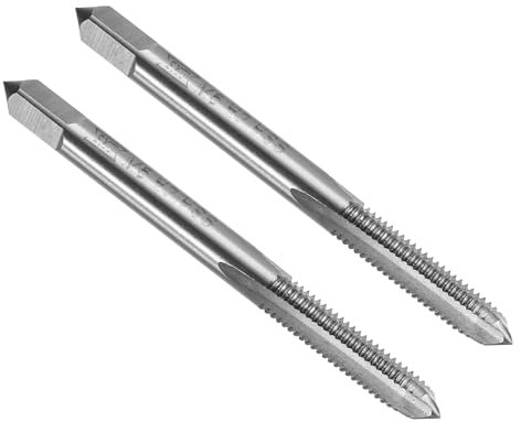 sourcing map 10pcs Straight Flute Thread Tap, M5 x 0.8 Metric Screw Threading Tapping Tool Thread Milling Machine Taps, High-Speed Steel 6542 (HSS 6542)