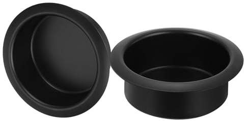 QUARKZMAN 2 Stück Aluminium Drop-in Becher, 1,34 x 4,02 Getränkedosenhalter Poker Tisch Becherhalter Einsatz für Sofa Boot Auto Marine, Schwarz