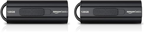 Amazon Basics 128 GB USB 3.1 Flash-Laufwerk, lesegeschwindigkeit von bis zu 130 Mbit/s, Schwarz (Packung mit 2)