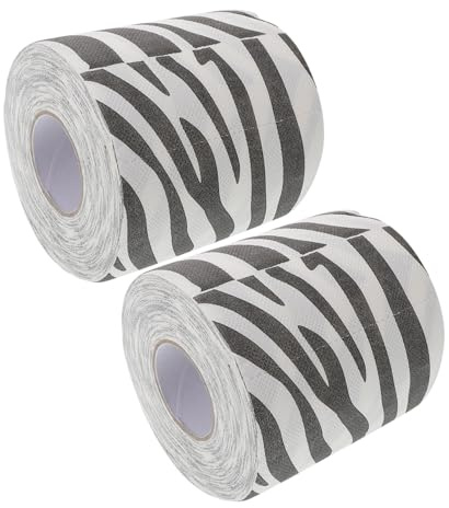 WOFASHPURET 2pcs Zebra Print Toilet Paper Roll 3D Embossed Texture, Black and White Animal Pattern Tissue for Bathroom Decor and Home Use