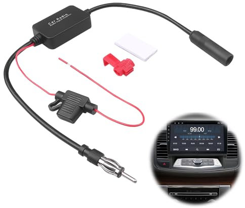 12V Amplificateur Antenne Autoradio, Universal Antenne Voiture de Signal Radio FM/AM/Dab, Amplificateur Audio Voiture pour Audio Stéréo Digital Car Radio, pour Véhicule, Camping Car, SUV