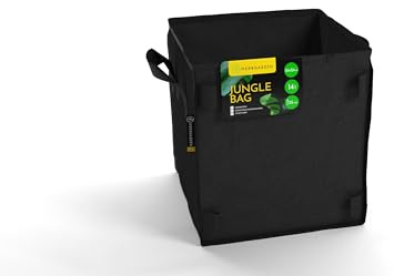GROWTENT - 5 x Pflanzsack - Stofftopf - 14l, 24x24cm x h25cm - Quadratisch, aus starkem Stoff, mit Griffen - Kartoffelsack, Grow Bag, für Indoor & Outdoor, für Pflanzen, Blumen, Tomaten, Paprika