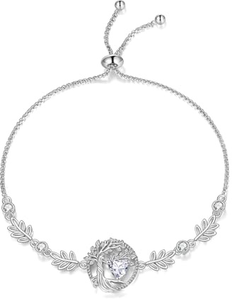 JERWLI Bracciale con albero della vita, in argento Sterling 925, con albero della vita, per anniversario, compleanno, Natale, per donne, mamme