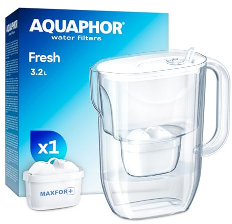 AQUAPHOR Water Filter Jug Fresh White 3.2L with 1 x Maxfor+ Cartridge