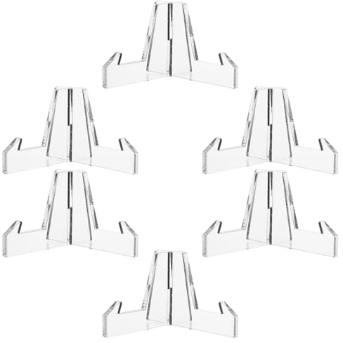 HAPINARY 6 Pièces Porte-cartes Acrylique Transparent Support Vertical pour Cartes de Visite Bureau Chevalet Polyvalent pour Affichage Professionnel et Organisation de Bureau