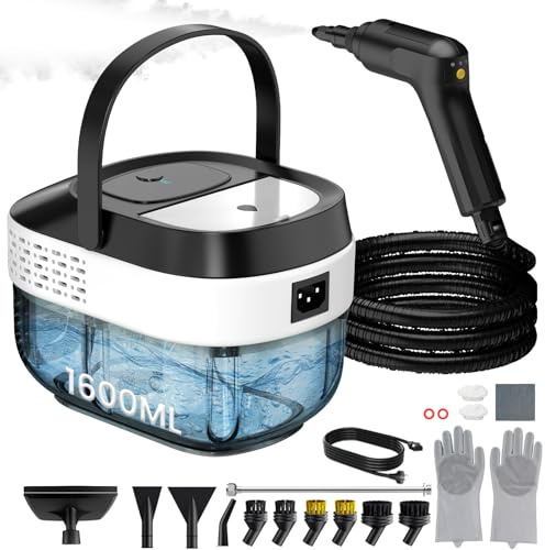 Granarbol High Pressure Handheld Steam Cleaner, 10s Heat-Up,1.6L, 2500W | Portable Steamer, 3 Level Adjustable, 22PCS Accessories for Home, Multi-Purpose, Car, Sofa Upholstery, Kitchen & Bathroom