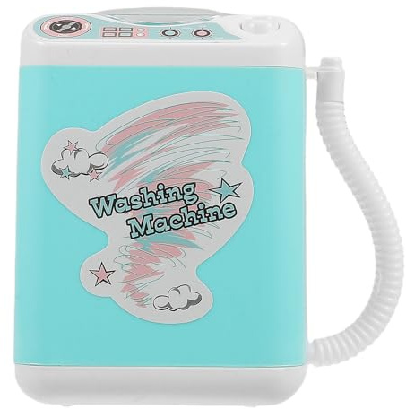 Homoyoyo Kleiner Waschmaschine für Elektrische Haushalts Waschmaschine aus Kunststoff Realistisches Modell für Rollenspiele und Make Up Schwammreiniger Blau