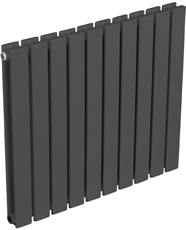 Baridi Horizontal Double Flat Panel Radiator 600 x 700mm, 10 Fins, Efficient Heat Output, Central Heating, Anthracite – DH340