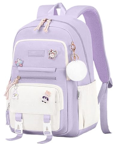 lässig kinderrucksack, Rucksack Kinder mit Brustgurt Mini Sportrucksack Kindergartentasche Lässig Kinderrucksack Mädchen Kindergartenrucksack Bezaubernd Schulrucksack Tagesrucksack,Hellviolett