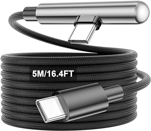 5M 240W USB C auf USB C Kabel 90 Grad für iPhone 17 Air 16e 16 15 18Pro Max | USB-C Ladekabel PD Quick Charge Typ C Kabel für Samsung S26 Ultra A16 A17 A57 Pixel 11 für Macbook Pro für iPad Pro Air Mini