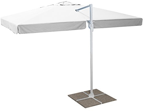 Vacchetti Giuseppe 7300220000 Ombrellone Michigan, Palo Laterale, Senza Base, 2x3 m, Bianco
