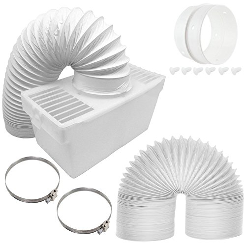 SPARES2GO Universal Tumble Dryer Condenser Vent Box + Extra Long 6m Vent Hose Pipe (4 / 100mm)