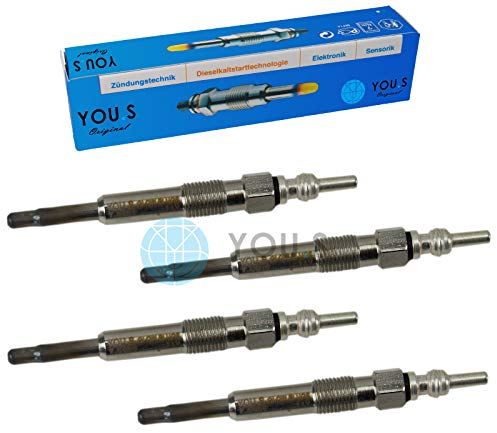 4 Stück YOU.S Original Glühkerze Länge: 92,5 mm Spannung: 11,0 V - N10140102