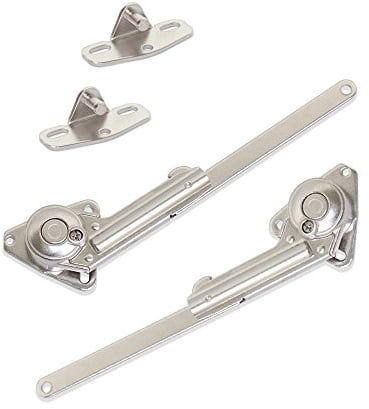 Emuca - Compás retenida para puerta elevable de mueble con accesorios, pack de 2 unidades