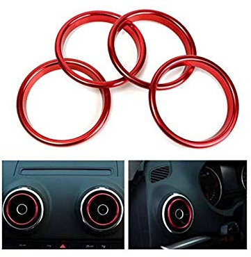 MOMOALA 4Pcs Anillos Decorativos del Mercado del Acondicionador De Aire Brillante Círculo Rojo para A3