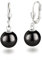 Schöner-SD Perlenohrringe 925 Silber Ohrhänger Perle hängend 10mm schwarz