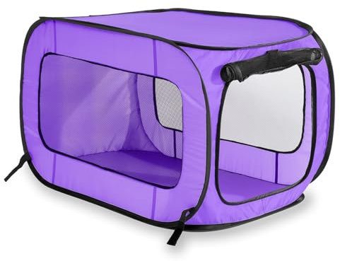 Beatrice Home Fashions Pop Up - Perrera portátil para Mascotas, Color Morado (SOLPPK00PUR)