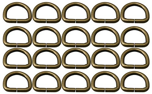 RDEXP 20PCS Rucksack Handtasche Leder Schlaufe Gurt D Ring Schnalle Gürtel Antik Messing 2cm