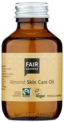 FAIR SQUARED Skin Care Oil - Hautpflege Öl Mandel 100ml - ZERO WASTE, Fair Trade Naturkosmetik