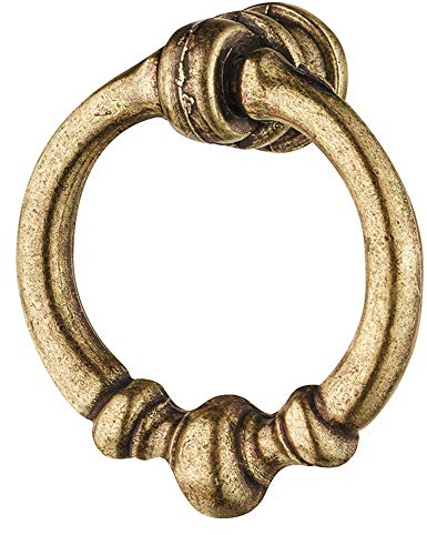 Gedotec Möbelgriff Antik Hängegriff im Landhaus-Stil Schrank-Griff Vintage - Olymp | Metall braun durchgerieben | Klappgriff Küche zum Schrauben | 1 Stück - Design Schubladengriff mit Schrauben