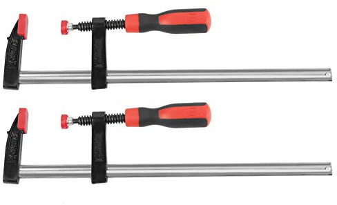 Ausla 2-TLG - Juego de abrazaderas de tornillo con una mano, abrazaderas F, abrazadera de carpintero, abrazadera de madera de acero para herramientas (50 x 300 mm)